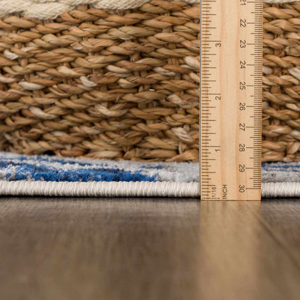 Glendon Cream Blue Marble Rug Rugs TriadCommerceInc