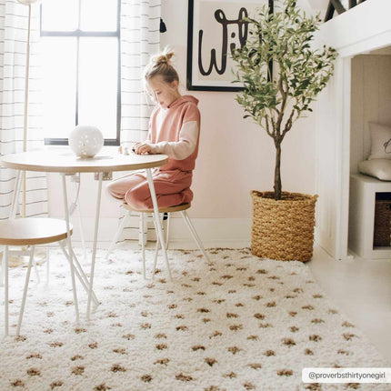 Chaia Dotted Cream & Brown Plush Rug Rugs TriadCommerceInc 6'7" x 9' Rectangle
