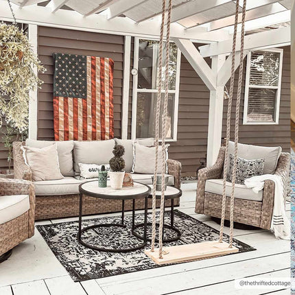 Charcoal Kilmacolm Indoor & Outdoor Rug - Clearance Rugs TriadCommerceInc 4'3" x 5'11" Rectangle