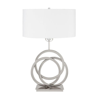 Chrome Circles Table Lamp // 1 Light // USB Charger Table Lamps TriadCommerceInc   