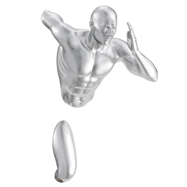 Chrome Wall Runner 13" Man Sculpture Sculpture TriadCommerceInc   