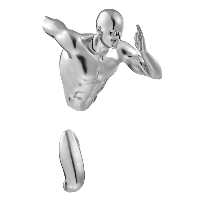 Chrome Wall Runner 20" Man Sculpture Sculpture TriadCommerceInc   