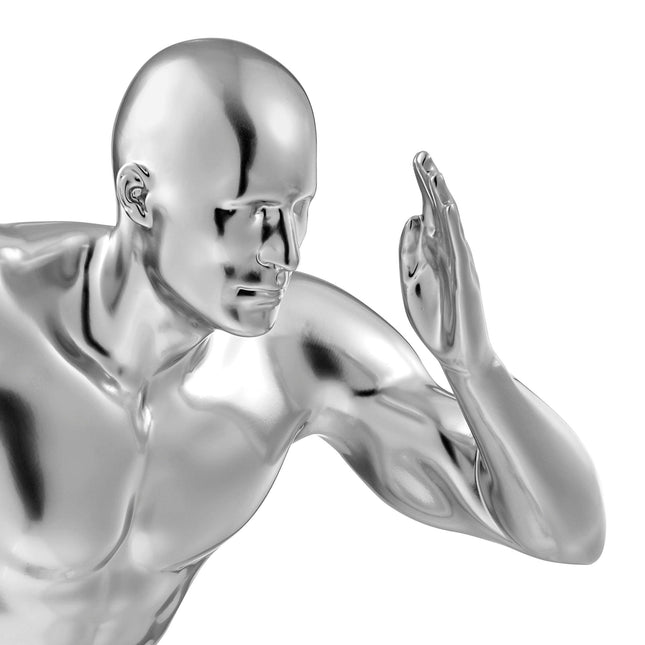 Chrome Wall Runner 20" Man Sculpture Sculpture TriadCommerceInc   