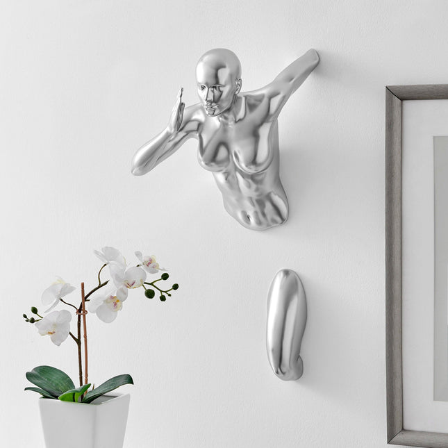 Chrome Wall Runner 20" Woman Sculpture Sculpture TriadCommerceInc   