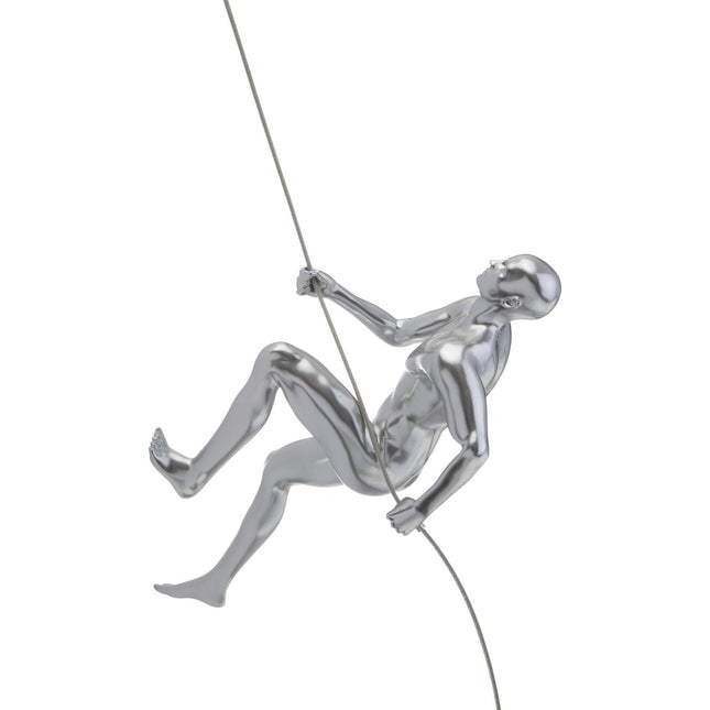 Chrome Wall Sculpture Climbing 15" Man Sculpture TriadCommerceInc   