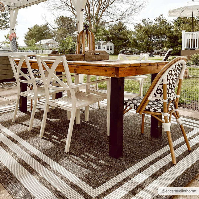 Coonamble Bordered Antrasit Outdoor Rug Rugs TriadCommerceInc