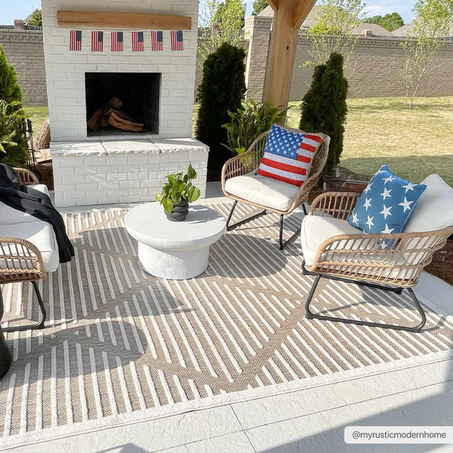 Anah Cream Outdoor Rug Rugs TriadCommerceInc