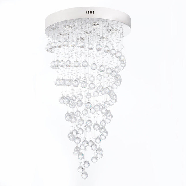 Crystal Chandelier Double Helix// 7 Light, 38" Hanging Length Chandeliers TriadCommerceInc   