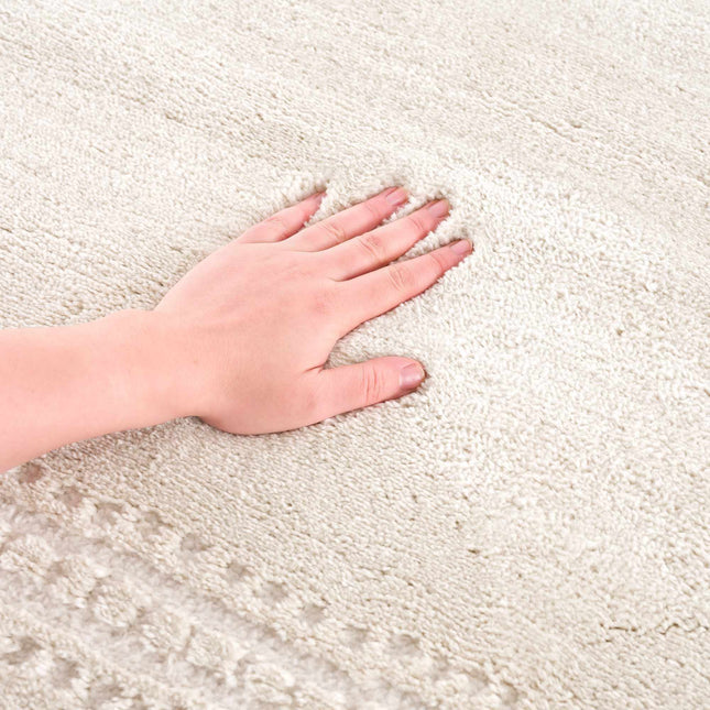 Ryuu Ivory Carved Area Rug Rugs TriadCommerceInc