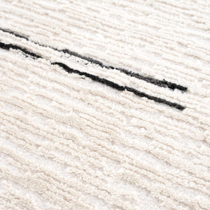Riad Black Striped White Rug with Tassels Rugs TriadCommerceInc 2' x 3' Rectangle