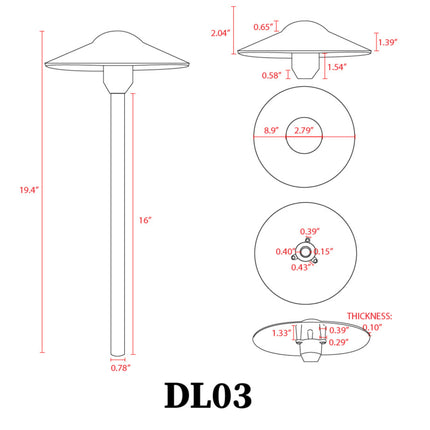 12V Mushroom Outdoor Path Light Path Light TriadCommerceInc