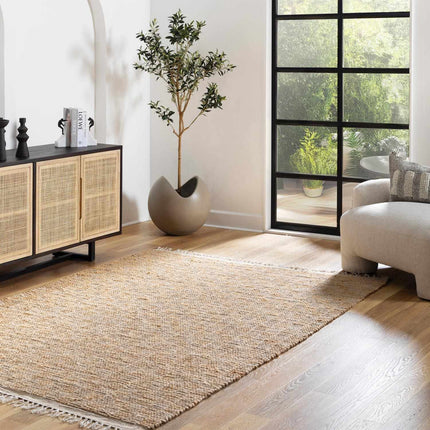 Lonut Checkered Jute Area Rug - Promo Rugs TriadCommerceInc