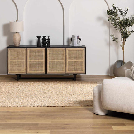 Lonut Checkered Jute Area Rug - Promo Rugs TriadCommerceInc