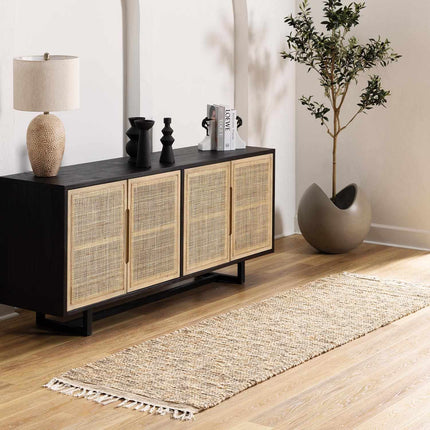 Lonut Checkered Jute Area Rug - Promo Rugs TriadCommerceInc