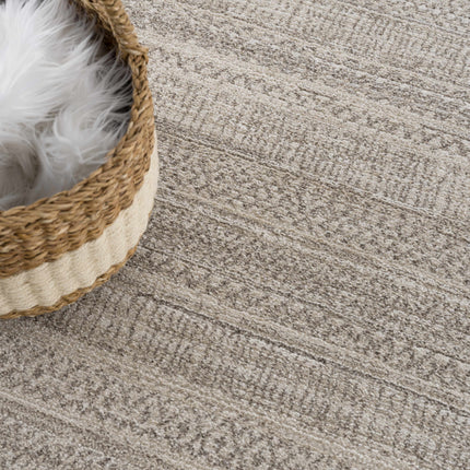 Nate Beige Tribal High Pile Carpet Rugs TriadCommerceInc