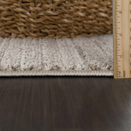 Nate Beige Tribal High Pile Carpet Rugs TriadCommerceInc