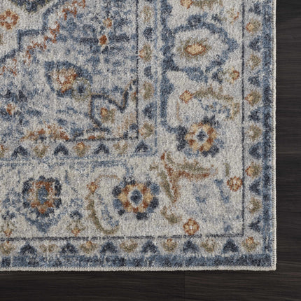 Blue Cream Hiti Washable area rug - Clearance Rugs TriadCommerceInc