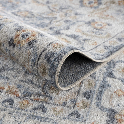 Blue Cream Hiti Washable area rug - Clearance Rugs TriadCommerceInc