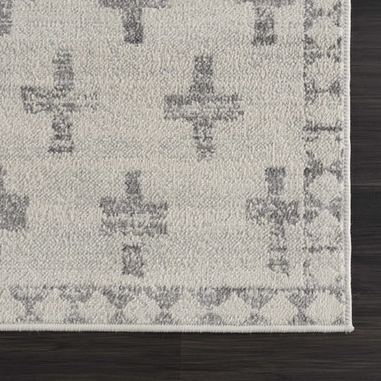 Tigris Swiss Cross Ivory&Gray Area Rug Rugs TriadCommerceInc