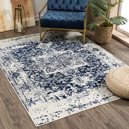 Rachel Navy Area Rug Rugs TriadCommerceInc