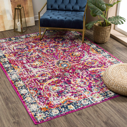 Vick Colorful Burgundy Rug Rugs TriadCommerceInc