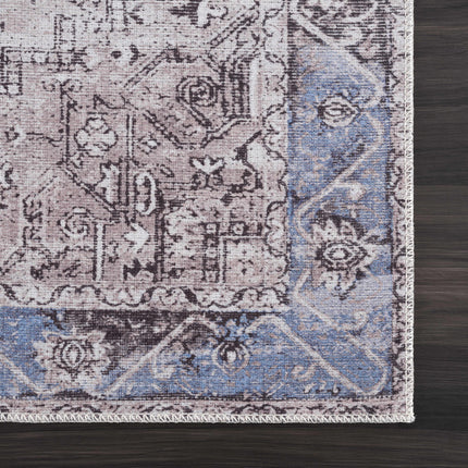 Rosman Blue&Beige Washable Rug - Promo - Clearance Rugs TriadCommerceInc 2'7" x 7'3" Runner