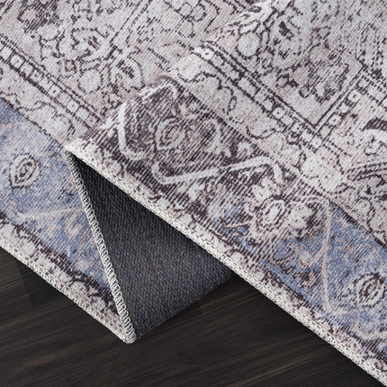 Rosman Blue&Beige Washable Rug - Promo - Clearance Rugs TriadCommerceInc
