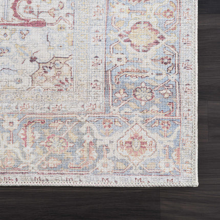 Cream Rust Leeston Vintage Washable Area Rug - Clearance Rugs TriadCommerceInc