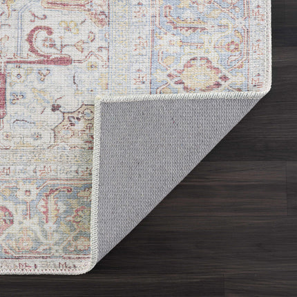 Cream Rust Leeston Vintage Washable Area Rug - Clearance Rugs TriadCommerceInc