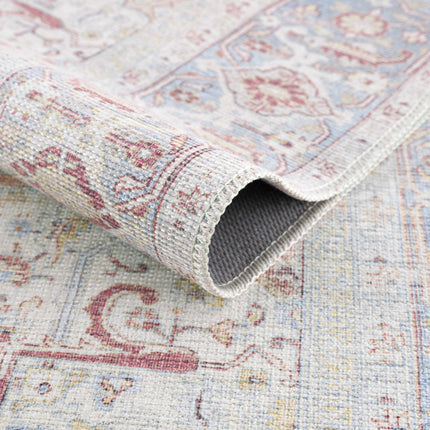 Cream Rust Leeston Vintage Washable Area Rug - Clearance Rugs TriadCommerceInc