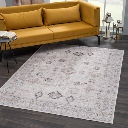 Beige Beckett Vintage Washable Area Rug - Promo Rugs TriadCommerceInc