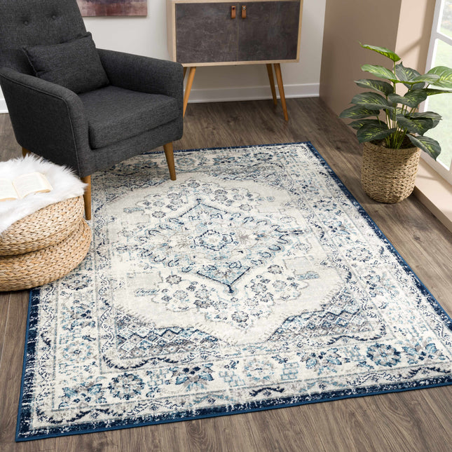 KMRSH-4604 Blue Medallion 5x7 Area Rug - Clearance Rugs TriadCommerceInc