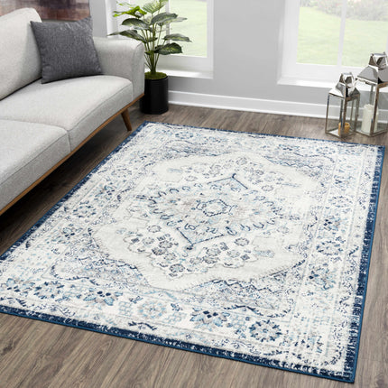 KMRSH-4604 Blue Medallion 5x7 Area Rug - Clearance Rugs TriadCommerceInc