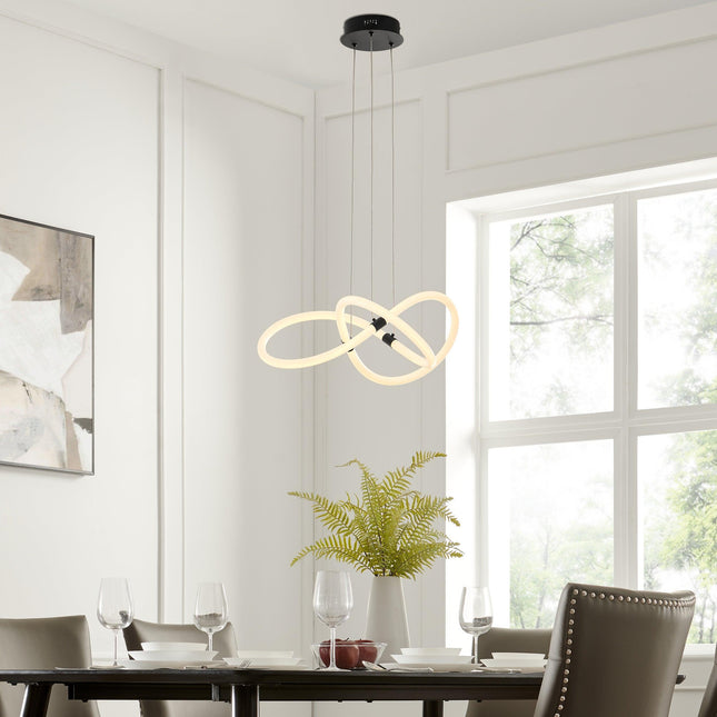 Daisy LED Adjustable Chandelier // Matte Black Chandeliers TriadCommerceInc   