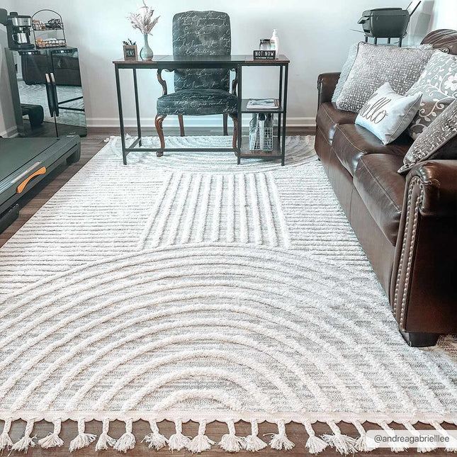 Dauin 3D Rainbow Area Rug with Tassels Rugs TriadCommerceInc
