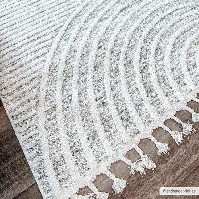 Dauin 3D Rainbow Area Rug with Tassels Rugs TriadCommerceInc
