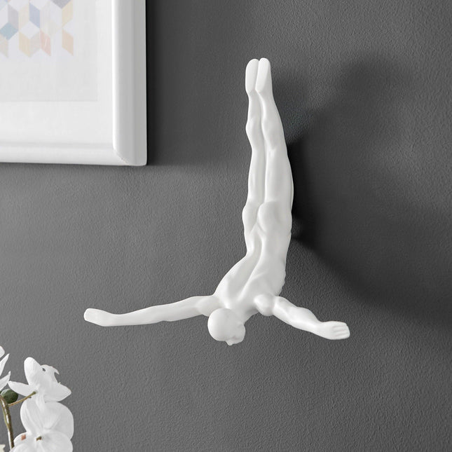 Diver Wall Decor Sculpture //11" Matte White Sculpture TriadCommerceInc   