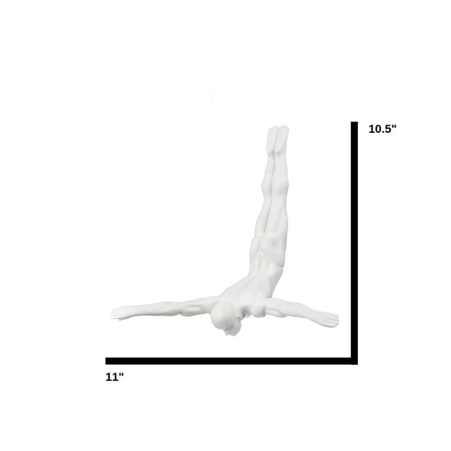 Diver Wall Decor Sculpture //11" Matte White Sculpture TriadCommerceInc   