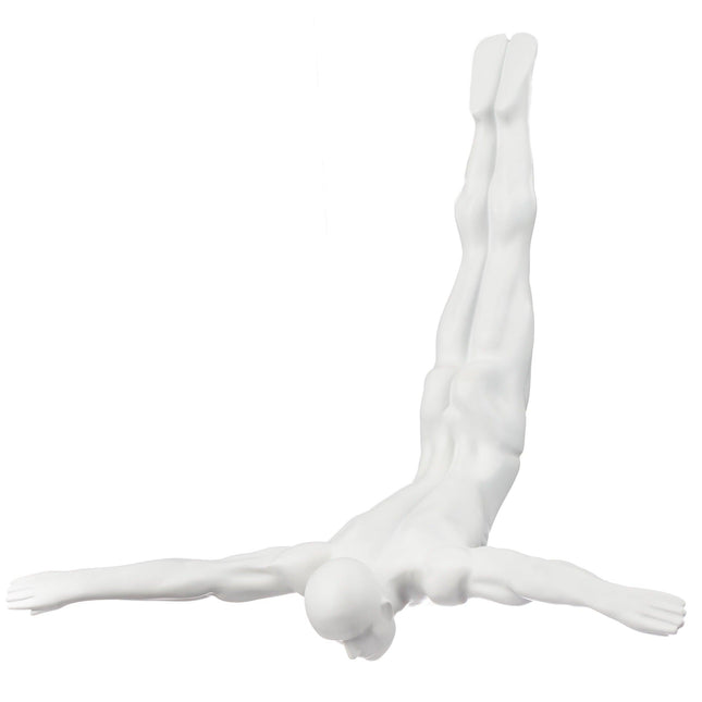 Diver Wall Decor Sculpture //11" Matte White Sculpture TriadCommerceInc   