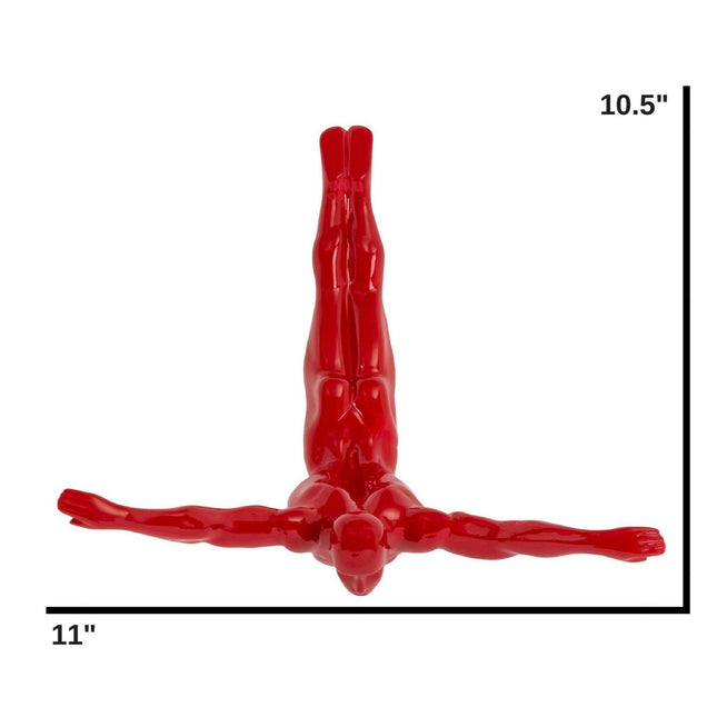 Diver Wall Decor Sculpture //11" Red Sculpture TriadCommerceInc   