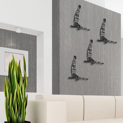 Diver Wall Decor Sculpture // 22" Chrome Sculpture TriadCommerceInc   