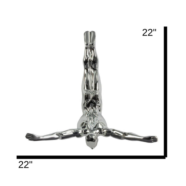 Diver Wall Decor Sculpture // 22" Chrome Sculpture TriadCommerceInc   