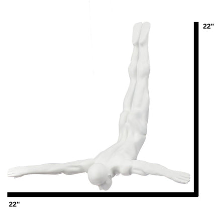 Diver Wall Decor Sculpture // 22" Matte White Sculpture TriadCommerceInc   
