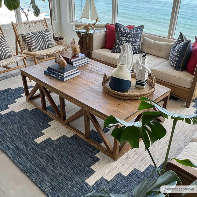 Djugun Navy Indoor & Outdoor Rug Rugs TriadCommerceInc 8'10" x 12' Rectangle