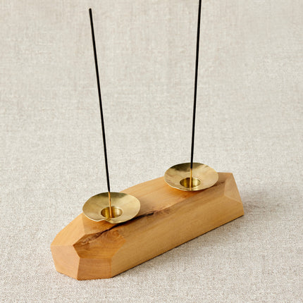 Double Wooden Incense and Candle Holder by Dor+Kie Décor TriadCommerceInc