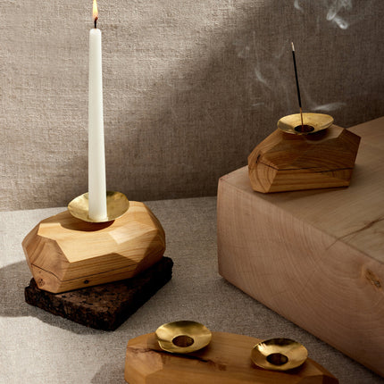 Double Wooden Incense and Candle Holder by Dor+Kie Décor TriadCommerceInc
