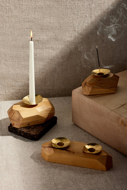 Double Wooden Incense and Candle Holder by Dor+Kie Décor TriadCommerceInc