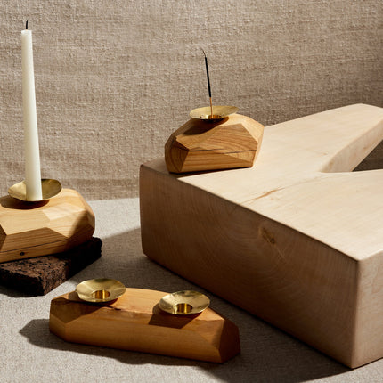 Double Wooden Incense and Candle Holder by Dor+Kie Décor TriadCommerceInc