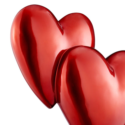Double Heart Sculpture // Metallic Red Sculpture TriadCommerceInc   