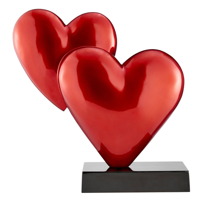 Double Heart Sculpture // Metallic Red Sculpture TriadCommerceInc   
